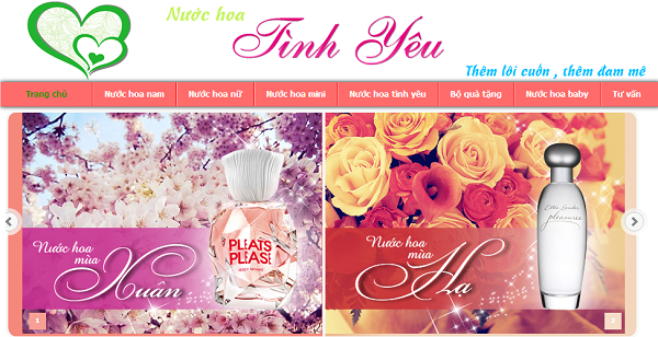 Thiết kế web bán nước hoa